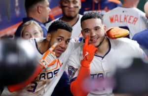 O Grand Slam Houston Astros da primeira carreira de Daz ajuda Los Angeles na rota 14-3 dos anjos