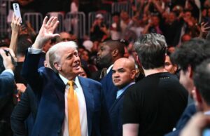 Donald Trump no UFC 314 em Miami