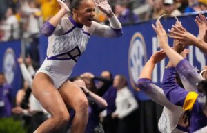 A LSU Gymnastics NCAA está enfrentando danos de partir o coração nas semifinais