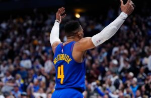 David Adeleman, de Nougets, enfrenta o ato equilibrado entre Westbrook e Michael Porter Jr.