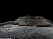 As novas varreduras 3D do Titanic revelam o tempo final do DUMD: Scan de tamanho digital de tamanho completo incrível mostra como o navio foi dramaticamente rasgado quando o navio foi afogado depois de bater no iceberg em 1912