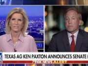 Procurador Geral do Texas Ken Packston, sen republicano, anuncia a oferta do Senado contra John Cornin