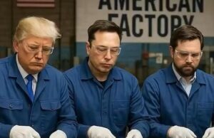 Trump e Elon Kasturi ridicularizaram o novo vídeo da IA mostrou -se como trabalhadores da fábrica enquanto a China explodiu nossa ‘revolução industrial’ em uma crescente batalha contra o comércio no comércio.