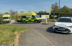 A mulher sofreu a lesão mortal depois que a van foi empurrada para o campo de golfe