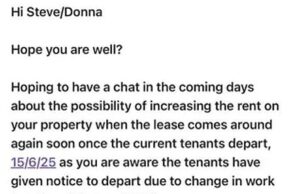 O agente imobiliário enviou um proprietário – e se refere à resposta altamente satisfatória que eles receberam