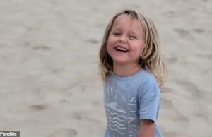 ‘Joy-Vara’ é uma garotinha, 3, pintada pela primeira vez atingida por um carro que está fora de controle em uma calçada