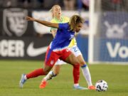 Alam Caterina McReo, de Stanford, marcou no primeiro minuto, mas os Estados Unidos perderam para o Brasil em uma partida amigável em San Jose