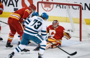 Calgary Flemes San Jose derrota tubarão, sobrevive em jogo de caça