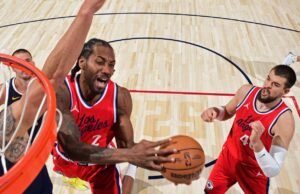 Vintage Kauhi Leonard Score 39, Sparks Clippers 103-102 vitória mesmo na série, mesmo contra o Nougets