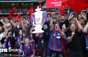 Final FA Cup: os fãs globais do Crystal Palace viajam para Wembley para namorar com o Manchester City