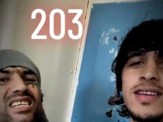 O migrante afegão Nigel Farage filmado fazendo gesto de arma dentro da prisão após ameaçar matá-lo