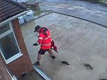 Entre nisso! Carteiro do Royal Mail irrita proprietário ao caminhar sobre cimento recém-colocado