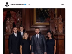 Os filhos de David Beckham, Romeo e Cruz, espreitam as celebrações familiares enquanto parabenizam ‘Sir Dad’ por seu título de cavaleiro e ‘ninguém merece isso mais do que você’ – mas Brooklyn e Nicola permanecem em silêncio