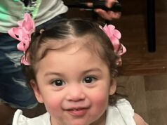 Menina de dois anos morre depois que uma mulher descuidada dirige um SUV na estrada com um saco de lixo no capô, obscurecendo sua visão