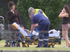 Cinco crianças feridas foram atiradas do chão do forte e atiradas por cima de uma cerca