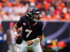 Texans QB CJ Stroud faz um touchdown contra os Jaguars