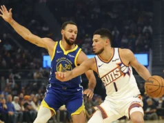 Stephen Curry marca 28 pontos, Moses Moody soma 24 na vitória do Warriors sobre o Suns por 118-107