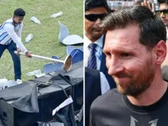Torcedores furiosos jogaram cadeiras e garrafas em evento de Messi na Índia
