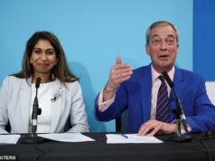 Farage esfrega sal nas feridas de Kemi e a ex-secretária do Interior Suella Braverman se torna a mais recente conservadora a abandonar o navio na reforma