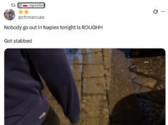 Dois torcedores do Chelsea ‘esfaqueados’ em Nápoles depois de serem ‘perseguidos por 25 ultras’, com uma vítima compartilhando uma foto de suas mãos encharcadas de sangue enquanto o clube alerta os torcedores para tomarem precauções extremas