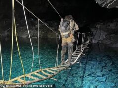 Caçador de emoções levado ao hospital depois de cair nas pedras depois que a tirolesa quebrou na antiga mina de ardósia