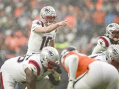 Drake May chamou seu próprio número no jogo decisivo do Super Bowl dos Patriots