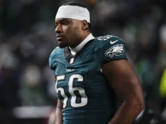 Howie Roseman diz que Tyler Steen será o ala direito titular dos Eagles em 2026