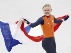 Sandra Veljeboer, da Holanda, conquistou o ouro nos 500m da patinação de velocidade olímpica.