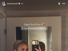 Carolyn Levitt chega a São Francisco antes do Super Bowl depois de acertar o artista do intervalo Bad Bunny