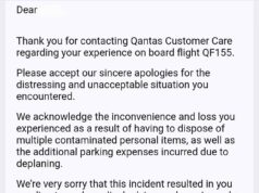 O voo de revirar o estômago do passageiro da Qantas desperta fúria depois que eles são forçados a sentar no VÔMITO de outra pessoa