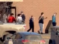 Estudantes aterrorizados são vistos fugindo da escola Tumbler Ridge, no Canadá, depois que um terrível tiroteio em massa deixou nove mortos