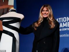 Melania revelou a mensagem secreta costurada em seu icônico vestido de baile de posse preto e branco