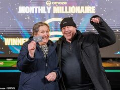 A ex-assistente de ensino ganhou £ 1 milhão no sorteio do Omaze e prontamente emprestou ao seu parceiro £ 20 para o pub – mas insiste que não se juntará a ele na aposentadoria ainda.