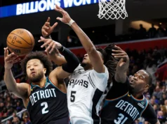 Os ânimos aumentam entre os dois melhores times da NBA no primeiro tempo do jogo Spurs-Pistons