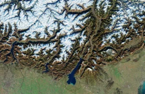 Os Jogos Olímpicos de Inverno da Itália são impressionantes vistos do espaço