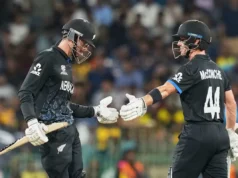 Seleção Nacional de Críquete da Inglaterra x Seleção Nacional de Críquete da Nova Zelândia Placar ao vivo da partida: ENG 161-6 em 19,3 saldos para 160; Rehan Ahmed 18, Will Jacks 27