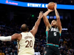 Gui Santos apareceu no final, marcando 16 pontos enquanto os Warriors se recuperavam para vencer os Grizzlies por 114-113.