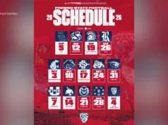 O primeiro calendário de futebol da Fresno State lançado no Pac-12, apresentando o exclusivo ‘jogo flexível’