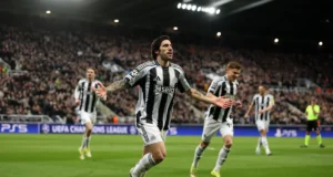 A dupla do Newcastle ‘se adiantou’ e marcou um gol madrugador contra o Qarabag na ausência de Guimarães