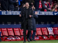 Simeone encantado com o gol de Alvarez na vitória do Atlético sobre o Barça