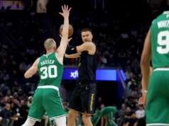 Os Warriors foram derrotados pelos Celtics na estreia de Kristaps Porzingis pelo Golden State