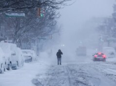 A nevasca deixa cair mais de 15 centímetros de neve em Nova York enquanto o estado de emergência continua