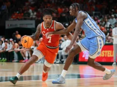 O 11º lugar da Carolina do Norte cai para o desclassificado Miami com uma vitória dramática sobre Duke