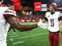 Super Bowl, os comandantes dos playoffs da NFL, Jayden Daniels, tiveram sorte