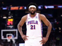 76ers C Joel Embiid está fora do jogo de quinta-feira contra o Hawks devido a uma lesão na canela