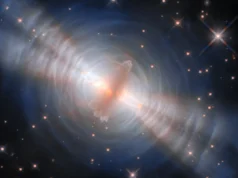 Explosões de feixe duplo de uma estrela escondida em imagem impressionante do Telescópio Espacial Hubble