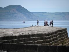 O aposentado escorregou do muro do porto na frente da esposa e caiu no mar