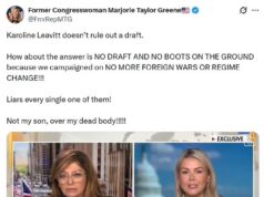 Fúria por Carolyn Levitt após se recusar a cancelar o recrutamento de guerra do Irã: ‘Por cima do meu cadáver, não do meu filho!’