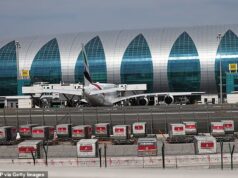 Dois drones iranianos caíram perto do aeroporto de Dubai, ferindo quatro pessoas e levando grandes companhias aéreas a cancelar voos para a região por semanas.