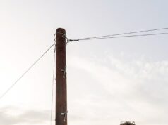 A mãe de dois filhos voltou para casa e encontrou o poste telegráfico gigante e ‘monstruoso’ a apenas dois metros de sua janela